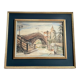 Tableau aquarelle signée avec cadre en bois doré