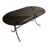 Chrome smoked glass dining table | Italy | 1970s