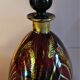 Vintage glass decanter Monaco glassware ruby and gold