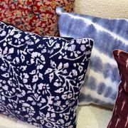 Indian blockprint cushion cover in burgundy cotton