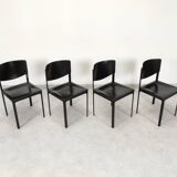 Matteo Grassi black leather dining chairs