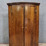 18th century hanging corner cupboard in oak and marquetry circa 1780
