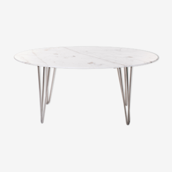 Marble oval coffee table