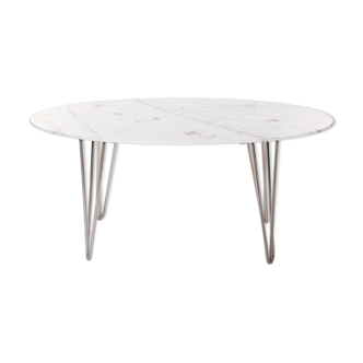 Marble oval coffee table