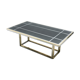 Chrome dining table and brass black glass Romeo Rega 1970