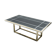 Chrome dining table and brass black glass Romeo Rega 1970