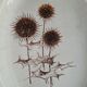 Ceramic serving dish with thistle pattern Sarreguemines