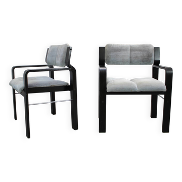 Pair of Ludvik Volak armchairs, Dřevopodnik Holešov, Czechoslovakia, 1989
