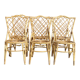 Set of 6 bamboo and rattan chairs