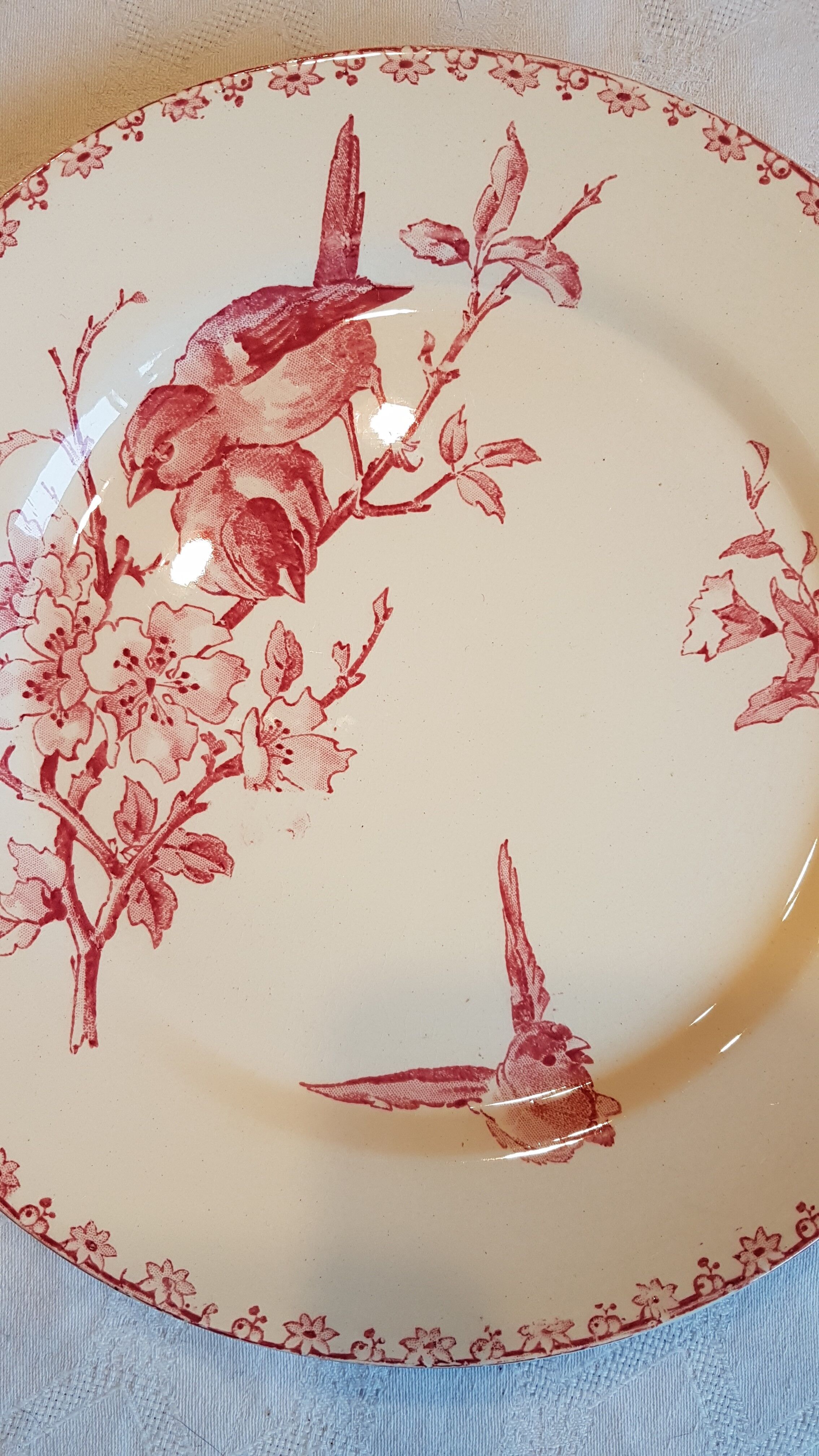Plate with decoration of flowers and birds