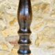 Vintage Floor Lamp Turned Wood, Bamboo Rattan Circa 1950s