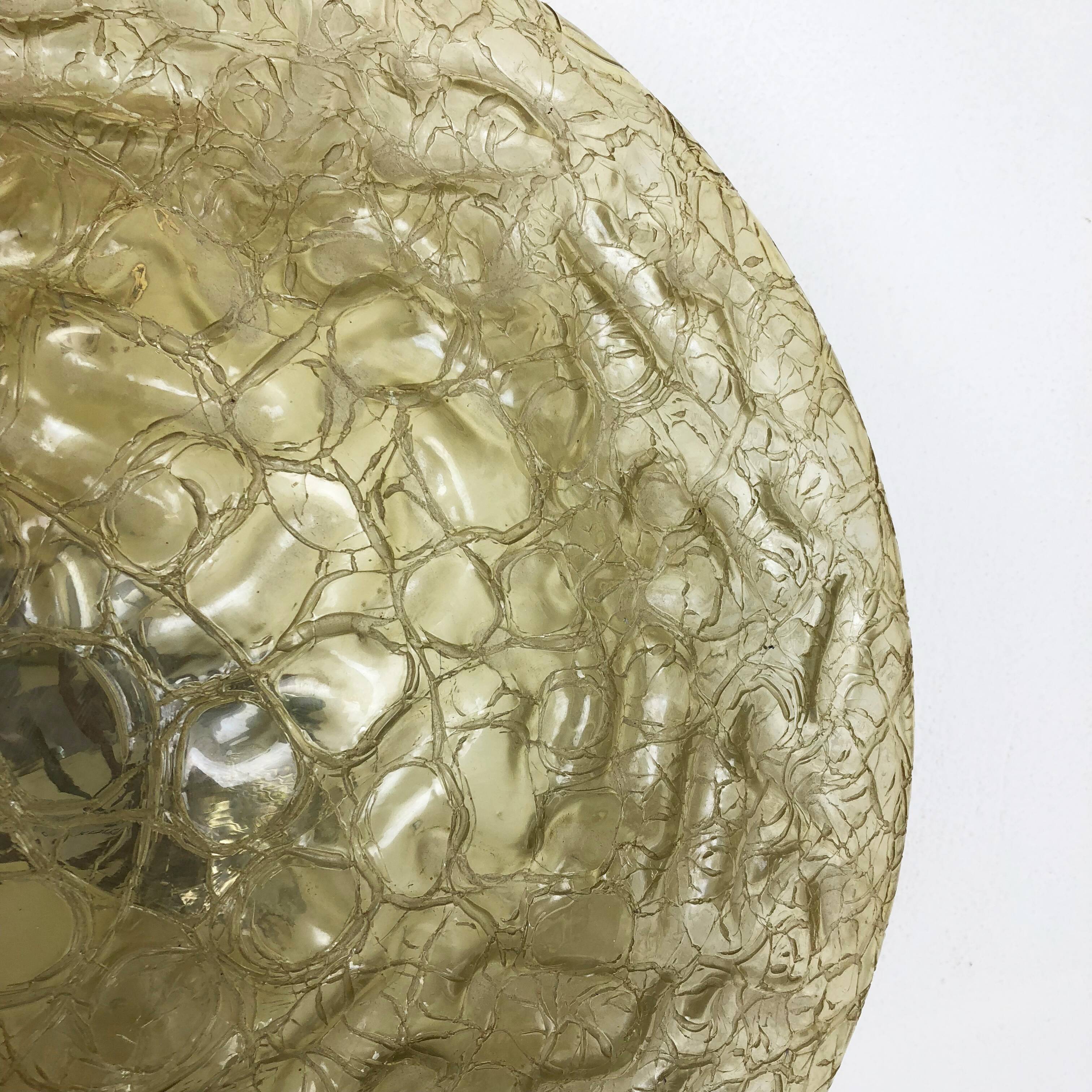 Modernist glass and metal ceiling light by Doria Lights, 1970s, Germany