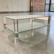 Table basse vintage en verre/acrylique « La Haye »