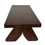 Vintage Coffee Table Wengé Brutalist Postmodern 70's Design