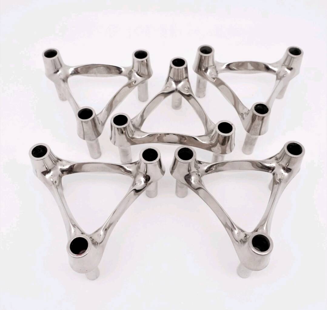 Lot 5 bougeoirs modulables BMF NAGEL 1970
