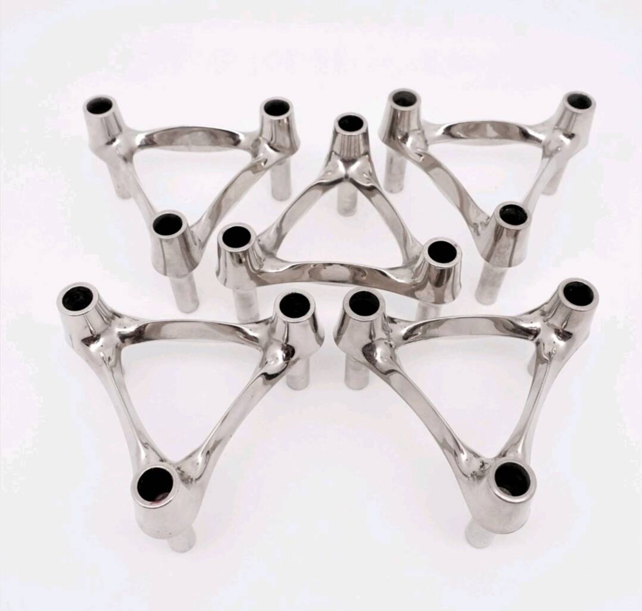 Lot of 5 modular candle holders BMF NAGEL 1970