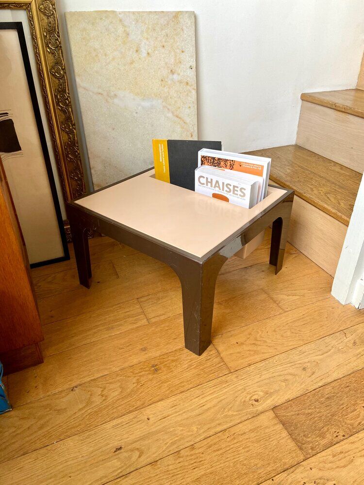Beige and brown coffee table