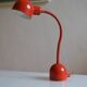 Vintage red French postmodernist desk lamp from the 1980s