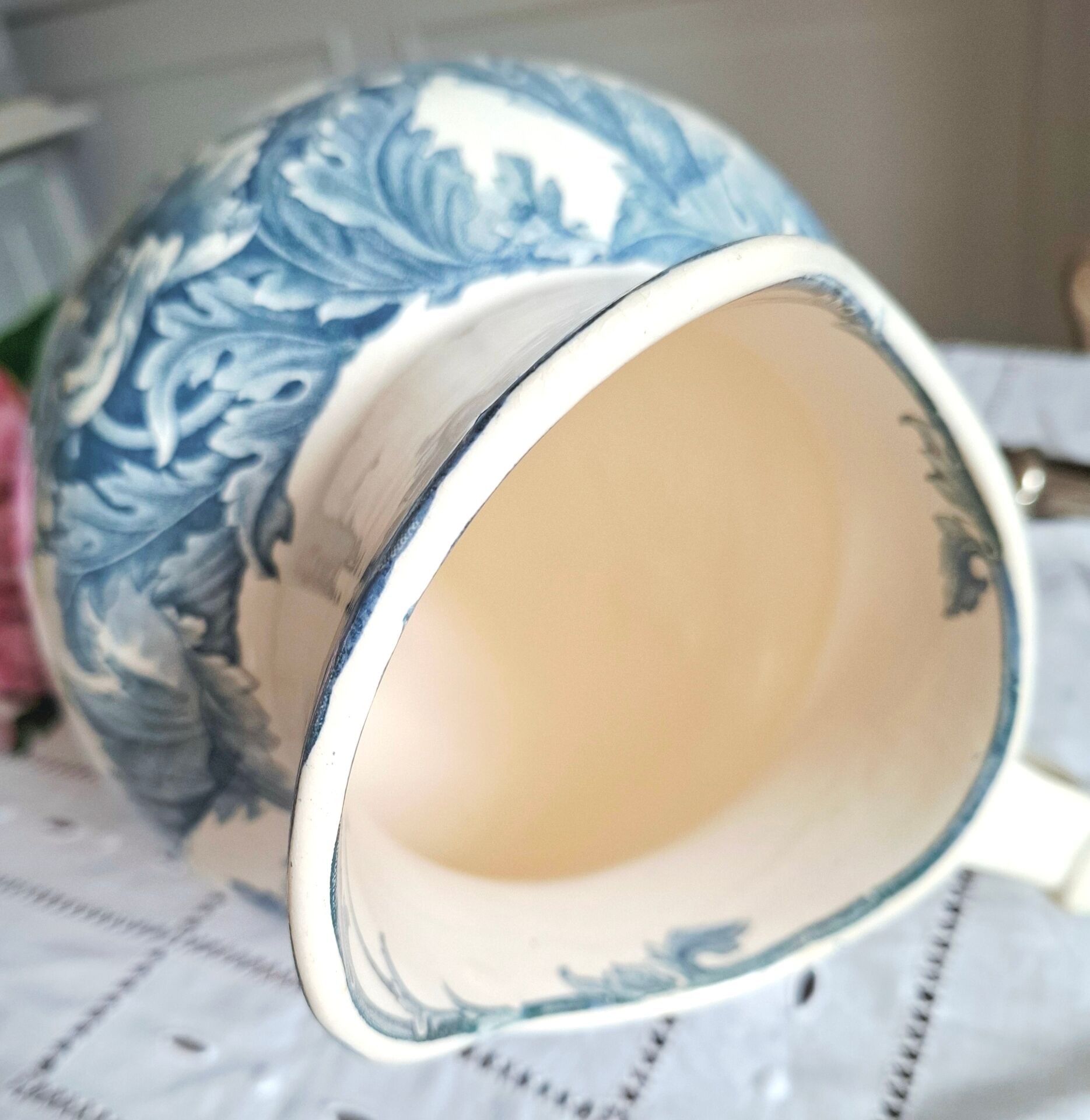 Old pitcher in ironstone faience Longwy