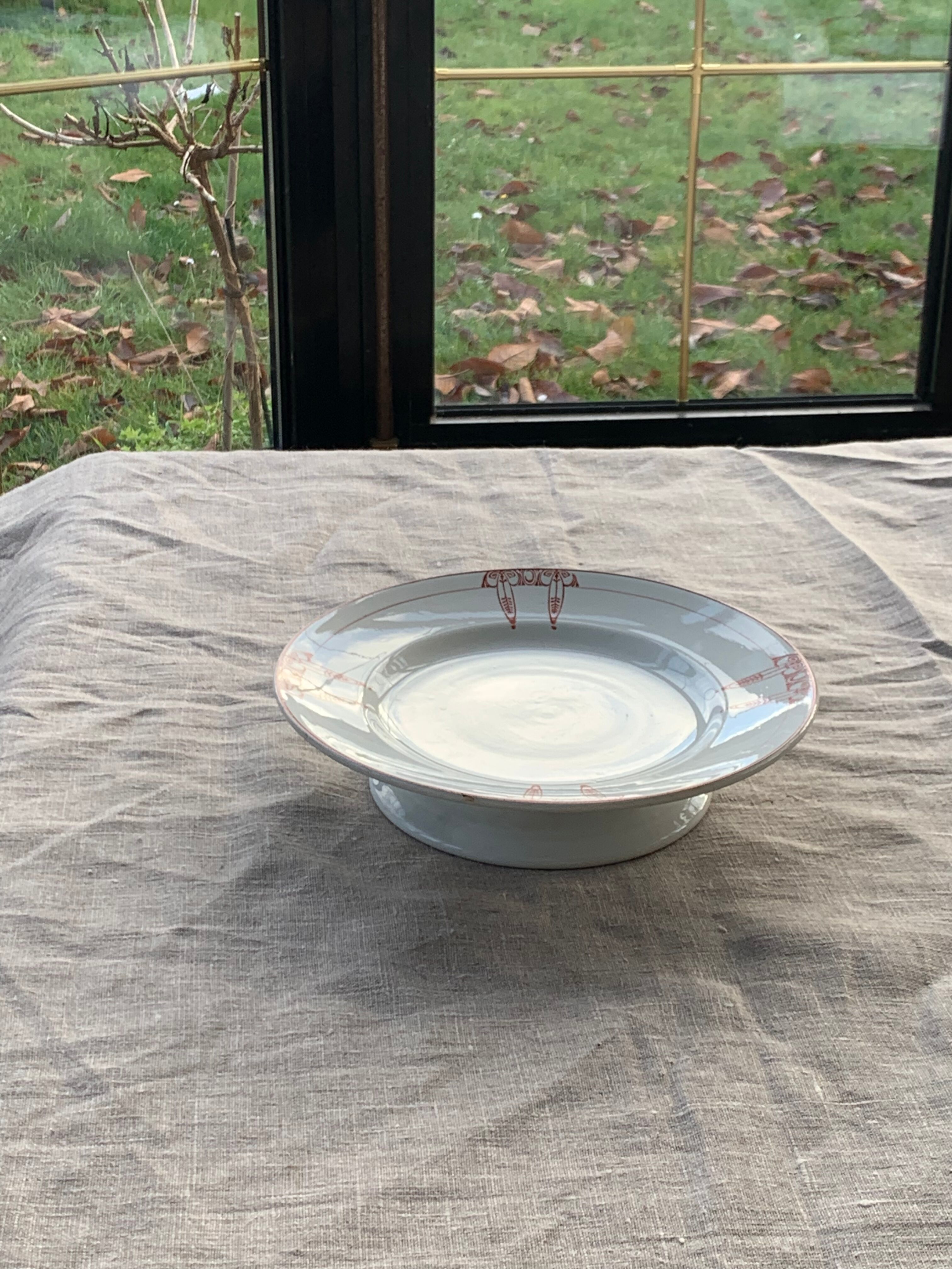 Compotier fruit cup in white art deco porcelain