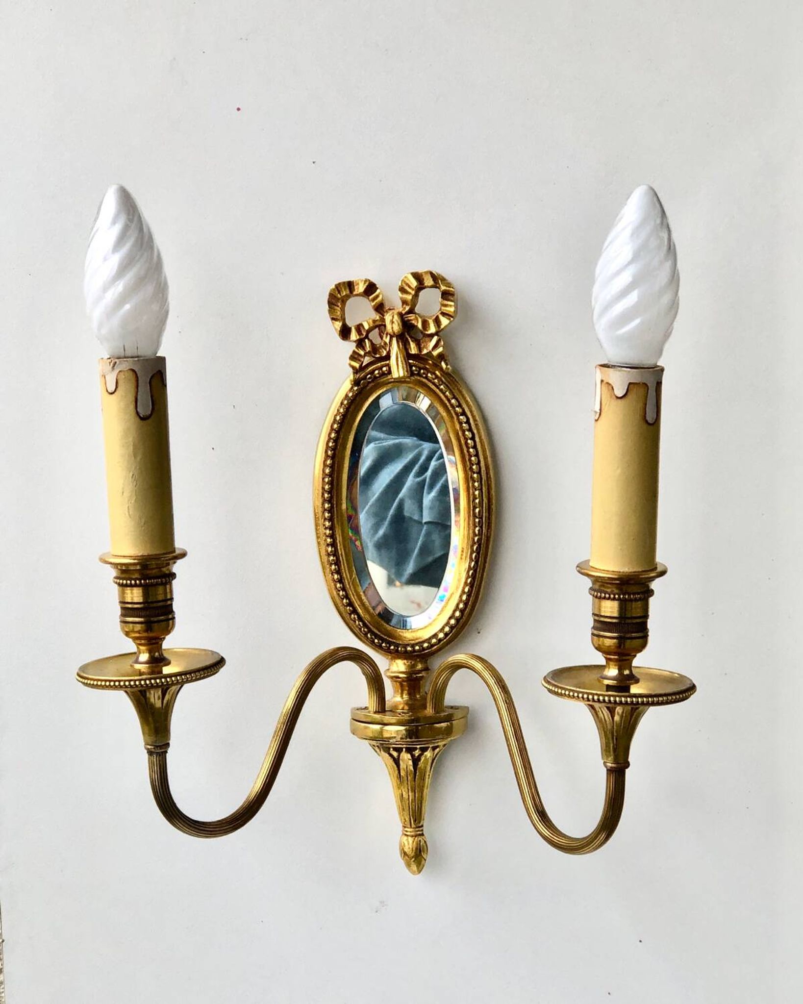 Louis XVI Wall Lamp Lucien Gau Mirror