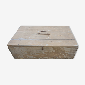 Large wooden crate putty color