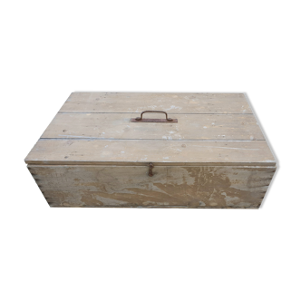 Large wooden crate putty color