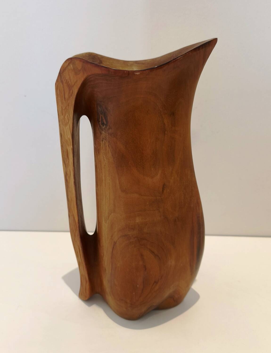 Vintage olive wood carafe pitcher