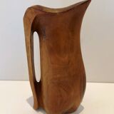 Vintage olive wood carafe pitcher