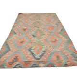 Tapis Kilim Anatolien Vintage – Tissé Main, Motifs Géométriques, 163x290 Cm