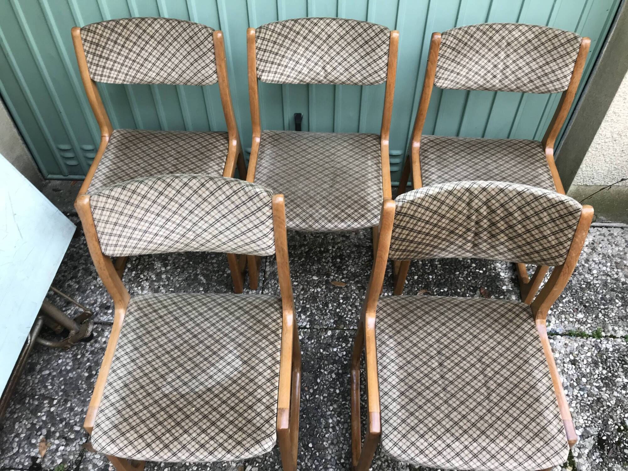 Set of 6 old Baumann chairs sled