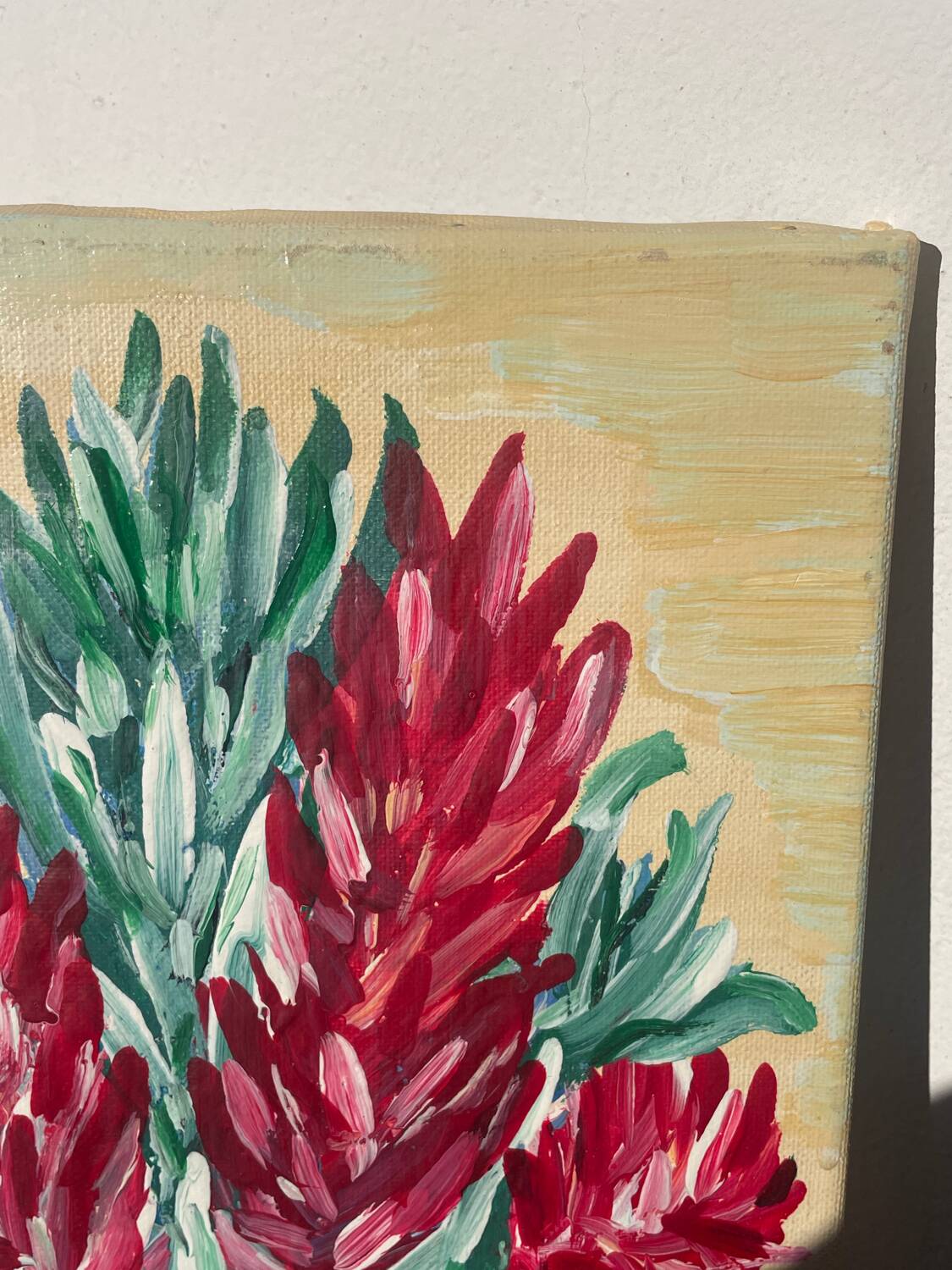 Tableau peinture bouquet de fleurs huile sur toile 