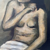 Brown female table signed R. Pauliere