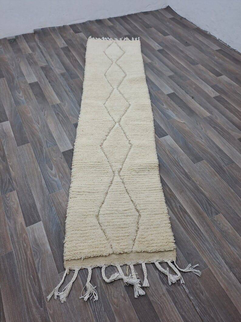 Handmade Berber rug runner size 75/300 cm