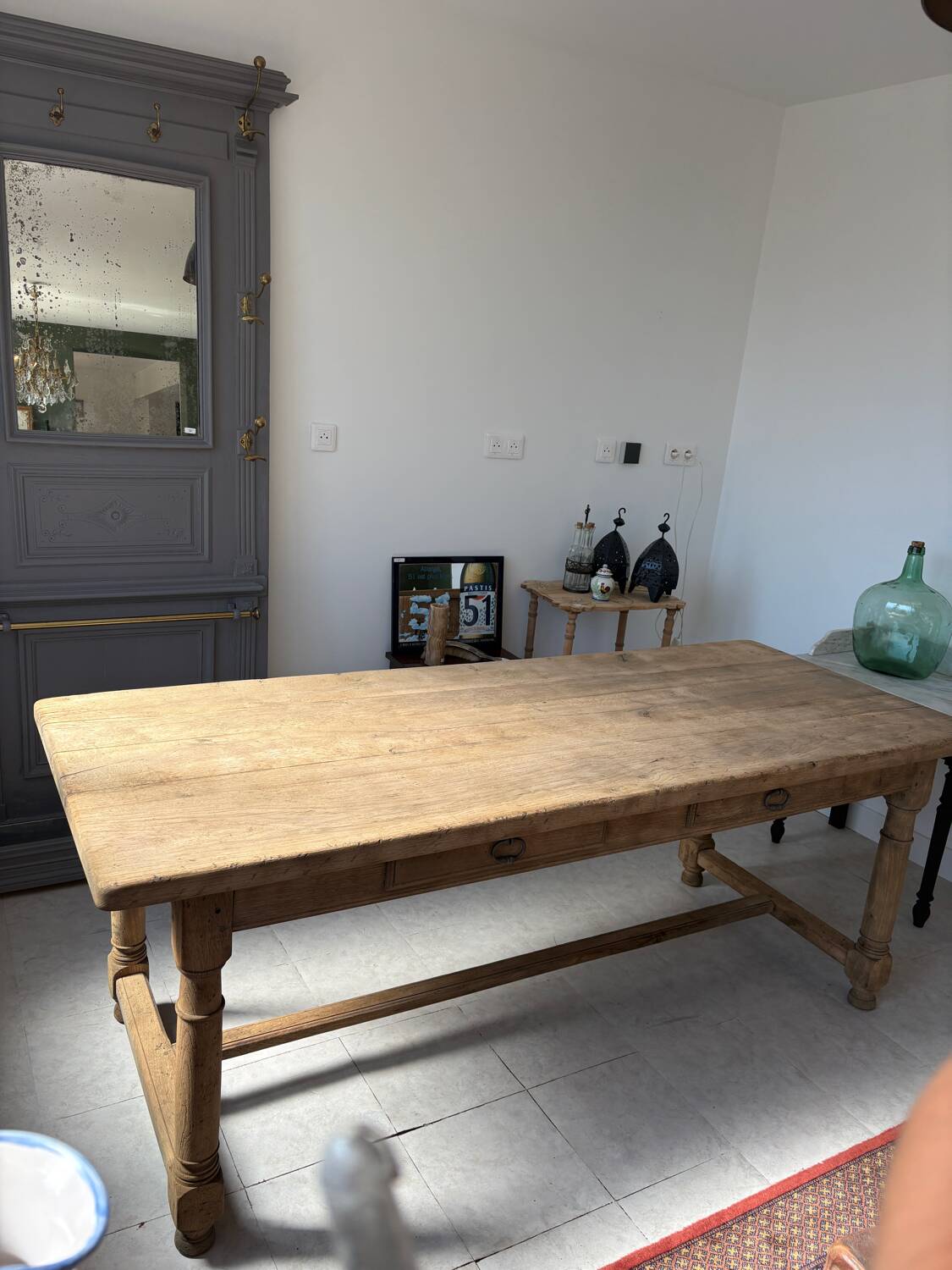 Table de ferme en chêne massif aerogommé