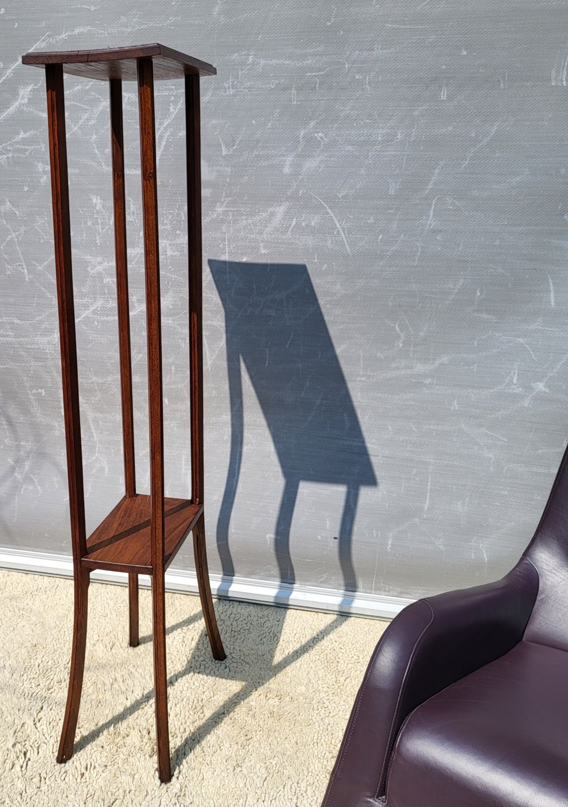 Large Art Deco plant stand H140 solid oak
