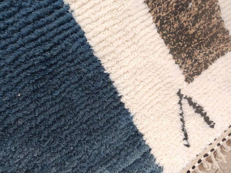 Tapis marocain gris fait main, tapis berbère en laine 150/250 cm