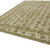 Hand-Knotted Anatolian Antique 1970s 280 cm x 376 cm Beige Wool Carpet