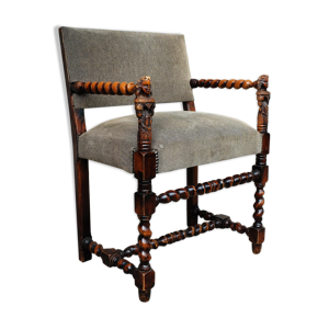 Fauteuil à bras sculpté - louis xiii