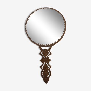 Brass hand mirror, 10 cm