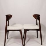 Ensemble de 4 chaises de salle à manger blanc cassé design scandinave