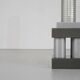 Floor lamp model "Chicago Tribune" in grey and silver enamelled metal, with