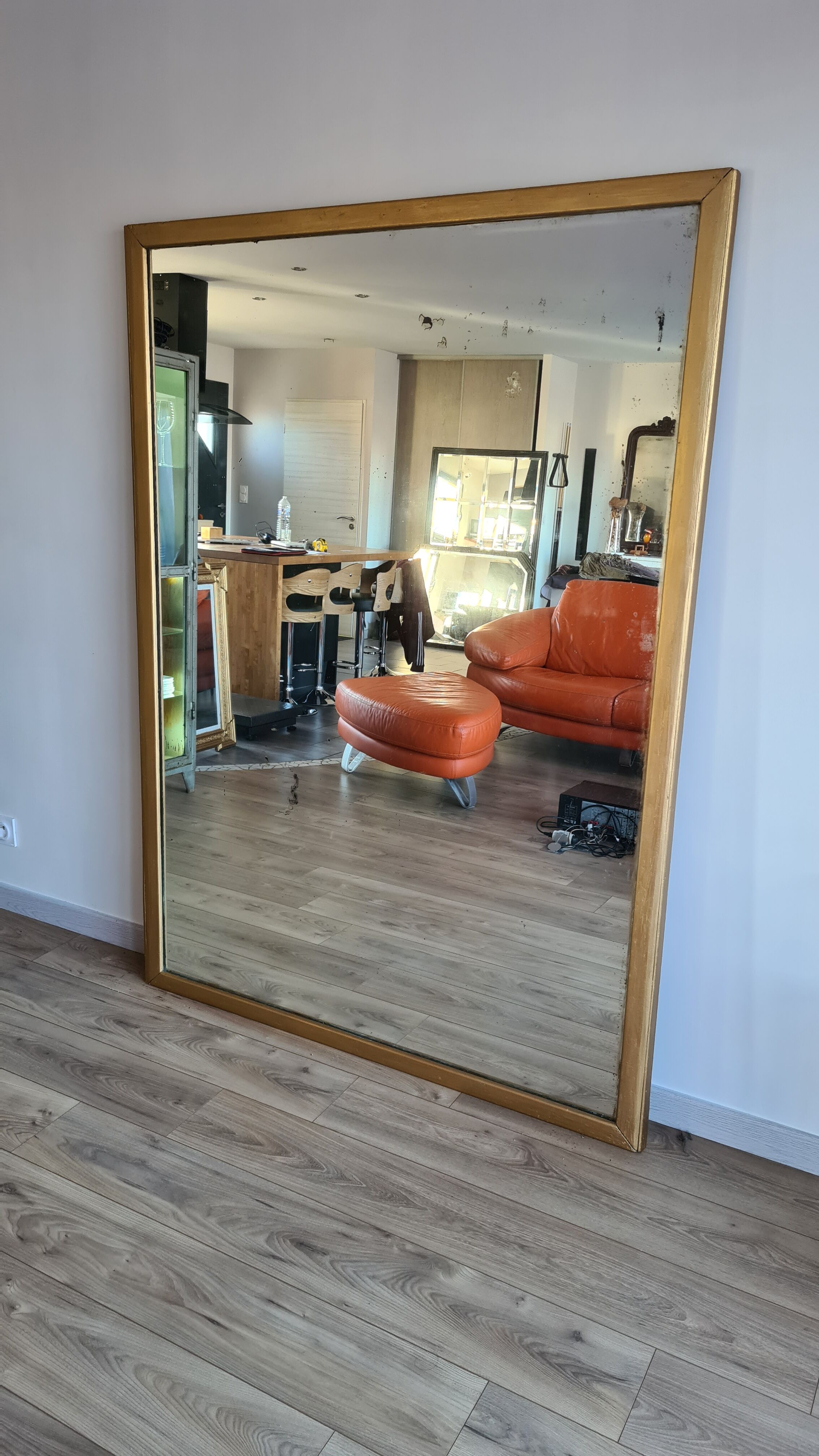 Miroir XIXème doré 182 x 132 cm