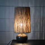 Sandstone and rattan lamp