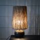 Lampe grès et rotin