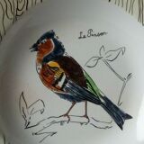 Plate creise in faience of gien france the old signature finch