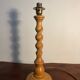 English turned wood twist lamp base from the 60s