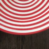 Round Moroccan terracotta dish, striped patterns