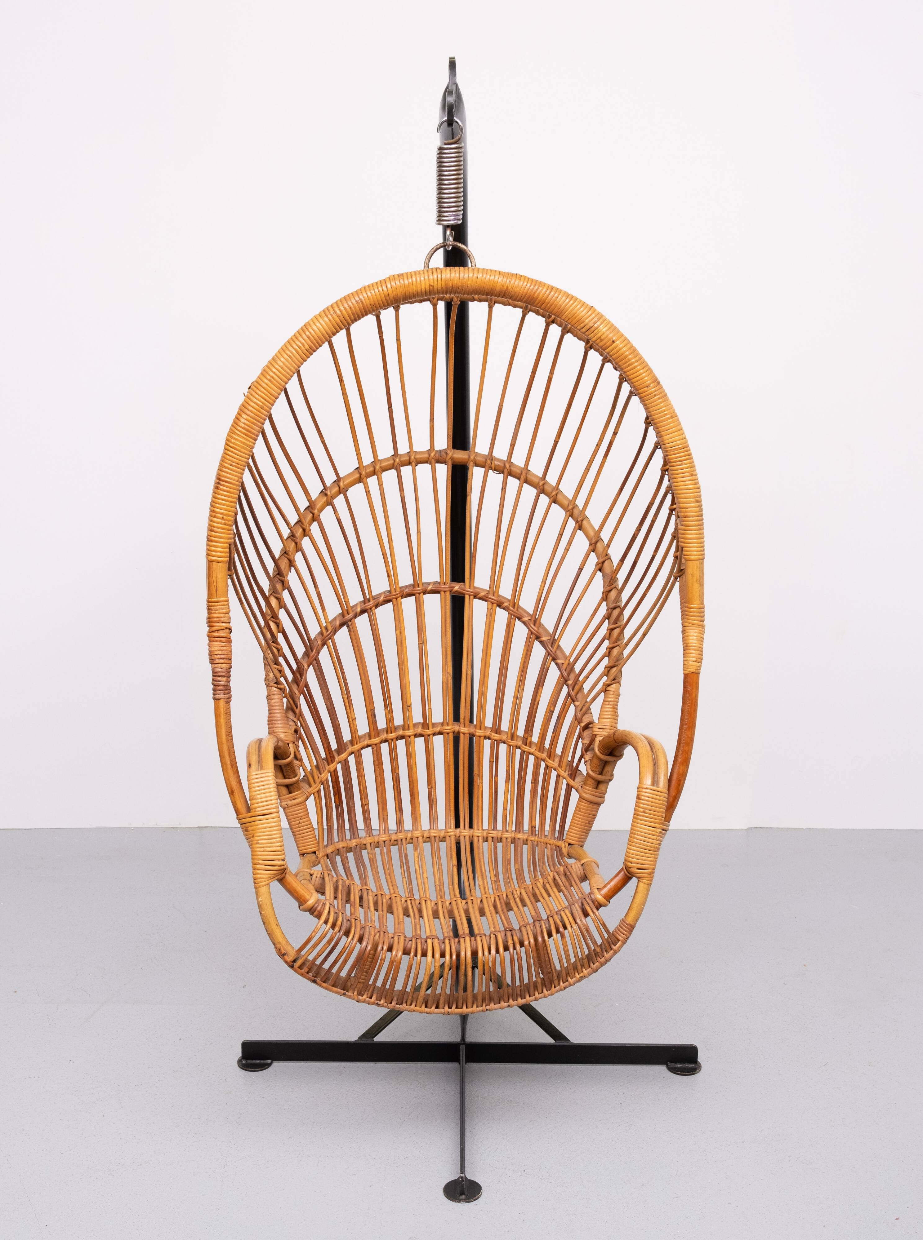 Rattan Hanging Chair by Rohe Noordwolde Holland 1960s