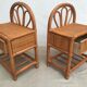 Two tables of bedside vitage bamboo /rotin